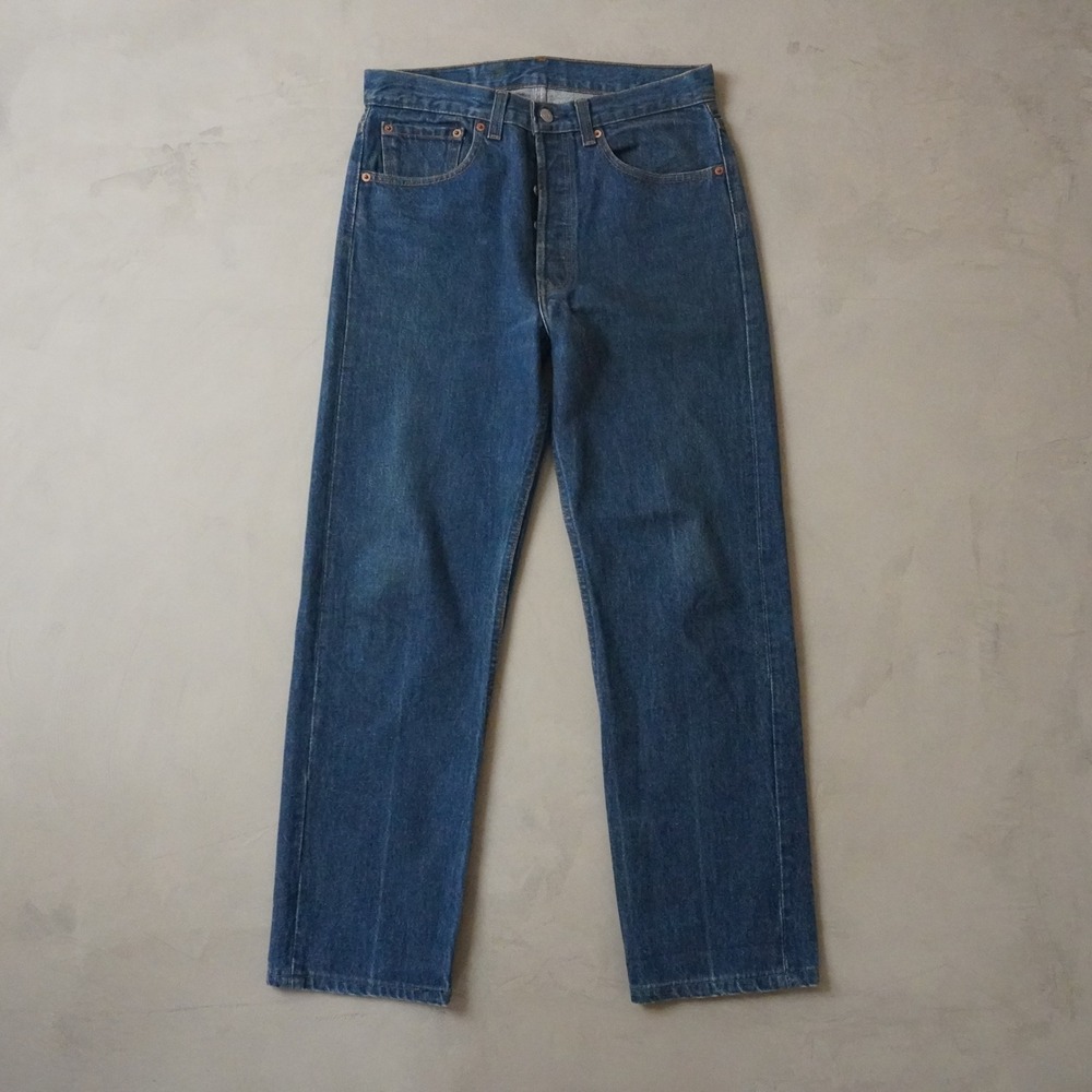 Levis 501 Jeans 31x28 Mens 90s Blue Straight Leg Button Fly Denim LVC